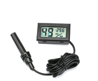 Thermohygrometer Probe - LCD Temp & Humidity Display with sensor and long cable for precise indoor climate monitoring. Ideal for tech and hardware use.